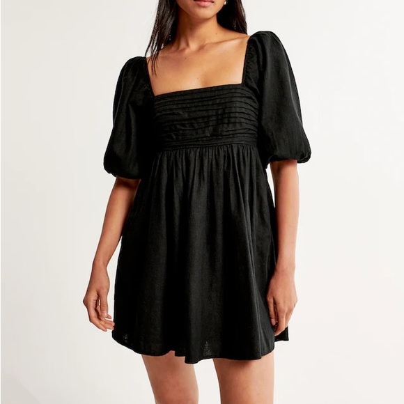 Abercrombie & Fitch Puff Sleeve Mini Dress - Small Tall - Picture 3 of 9